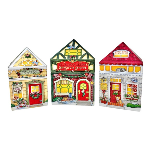 Vintage Mary Engelbreit Christmas Nesting Boxes Set of 3 Paperboard Whimsical - Picture 15 of 15